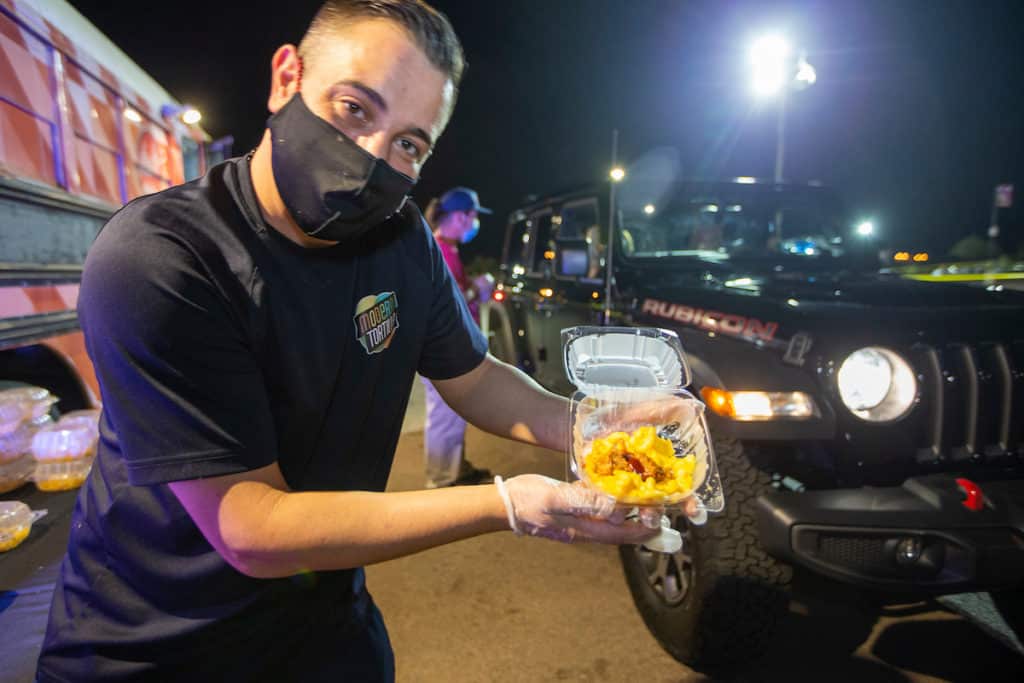 Men Serving Food
