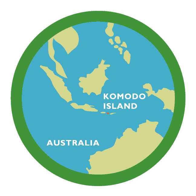 komodo dragon habitat map