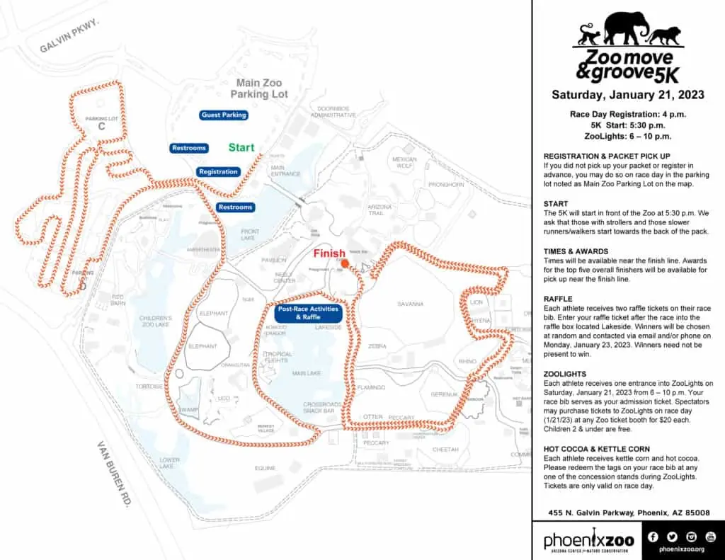 Zoo Moov Groov-5k Route Map